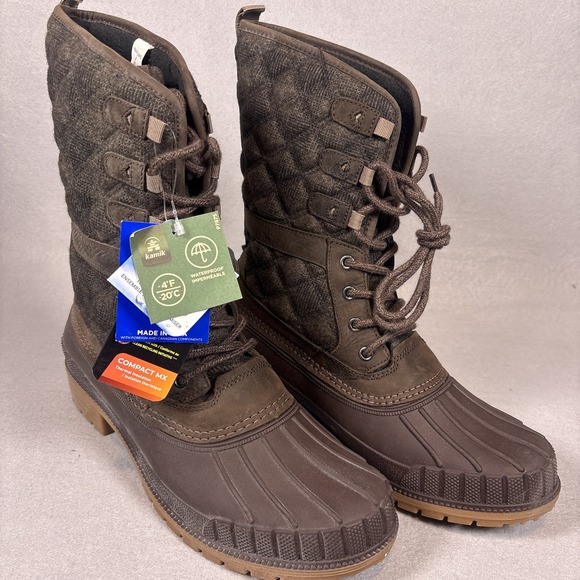Kamik Shoes - Kamik Sienna 3 Waterproof Lace-Up Boots Womens 11 Java NWT Made in USA